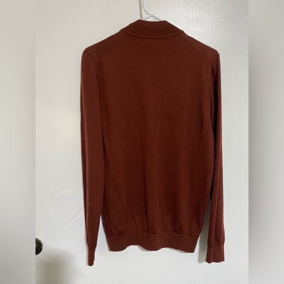 MASSIMO DUTTI MERINO Wool Mock Turtleneck Jersey M Men Warm Sweater - Picture 3 of 15